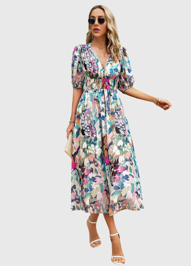Sadie | Flattering Floral Midi Dress