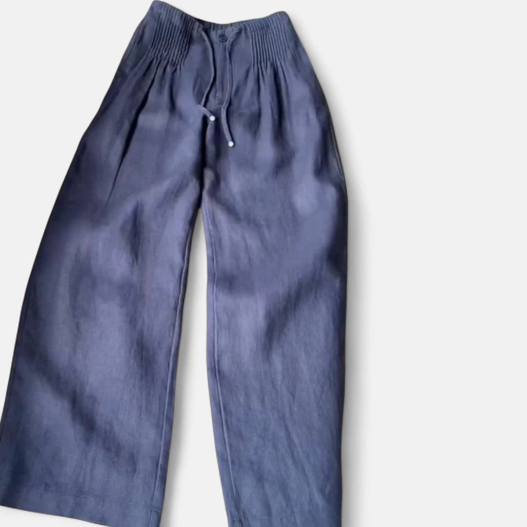 Camille | Wide-leg Pants in Cotton and Linen Blend