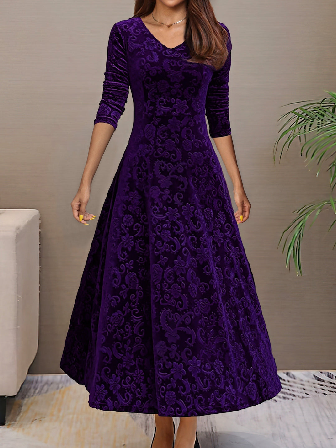 Nancy | Holiday Velvet Elegance Dress