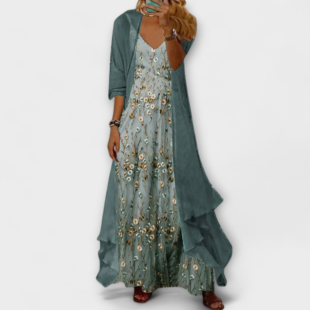 Sadie | Elegant Maxi Dress Two-Piece Set