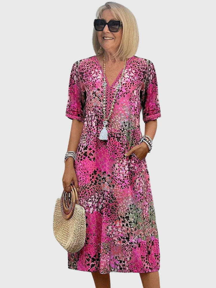 June | Elegant Floral Midi Dress