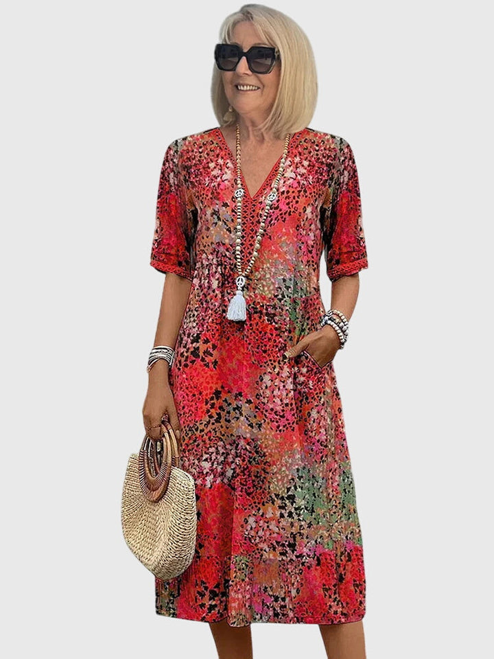 June | Elegant Floral Midi Dress