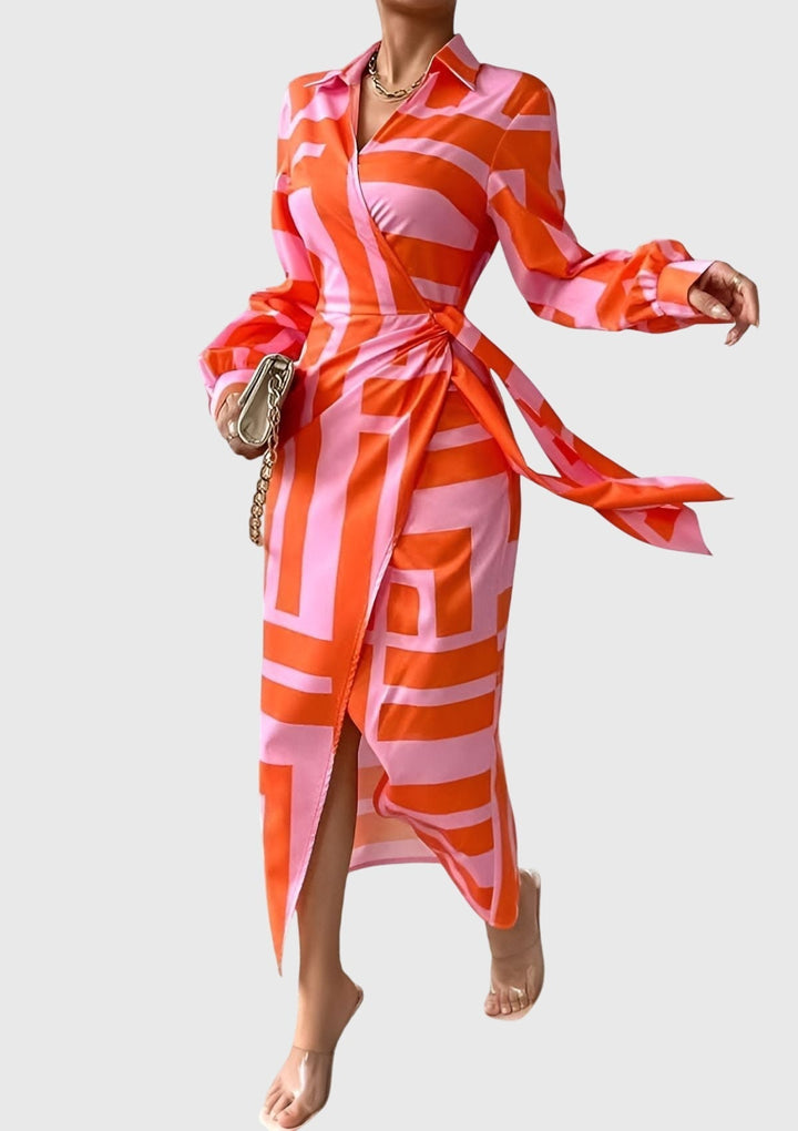 June | Elegant Wrap Dress with Print