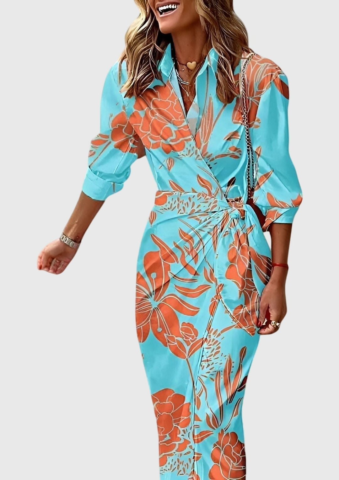 June | Elegant Wrap Dress with Print