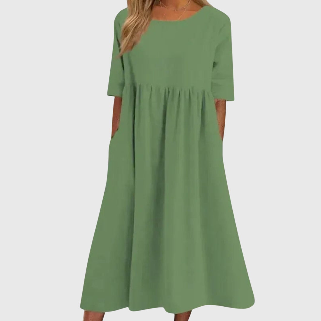 June | Elegant Short-Sleeved Dress