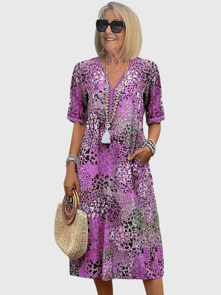June | Elegant Floral Midi Dress