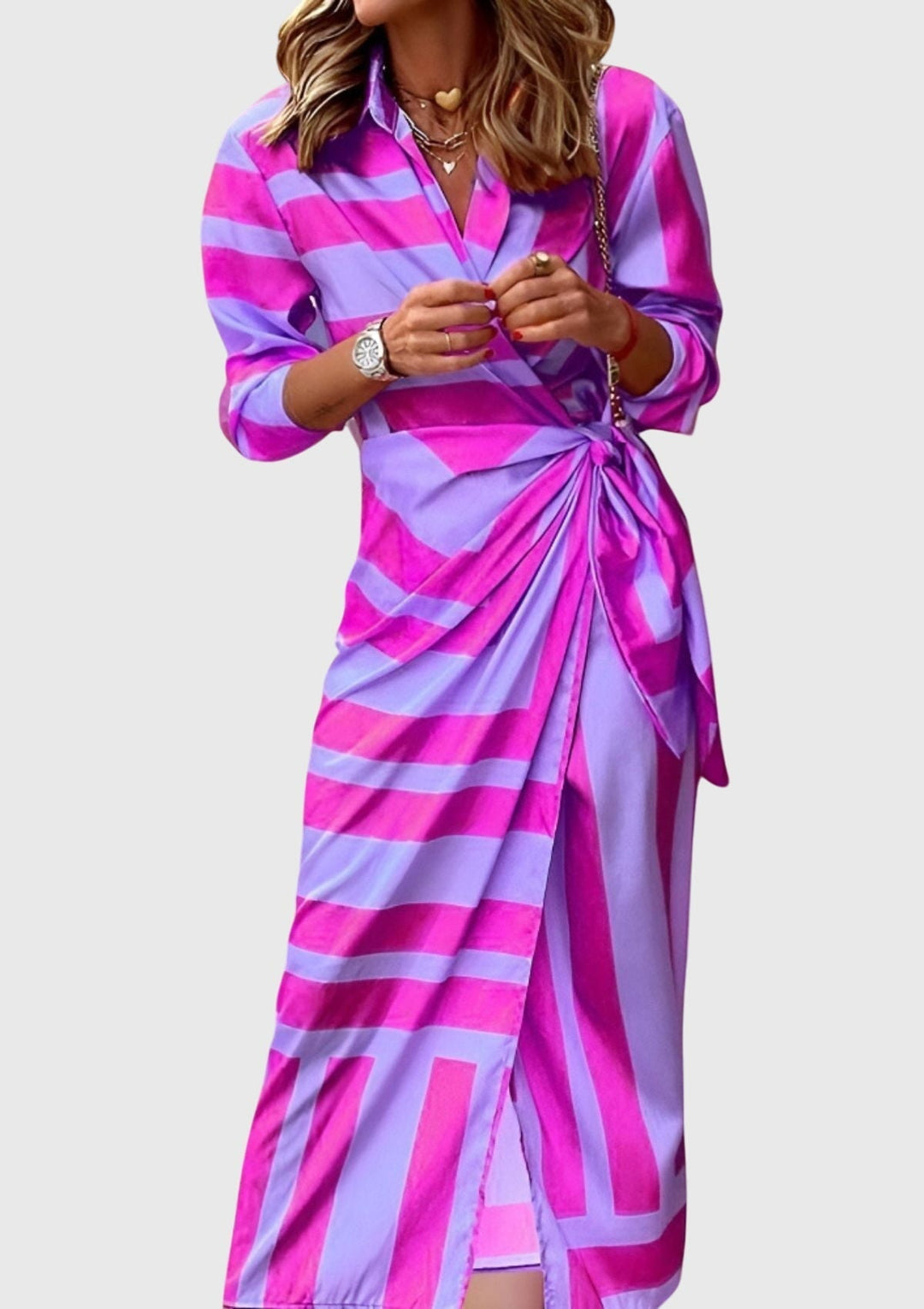 June | Elegant Wrap Dress with Print
