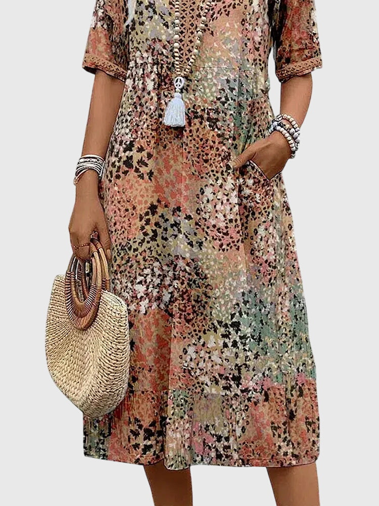 June | Elegant Floral Midi Dress