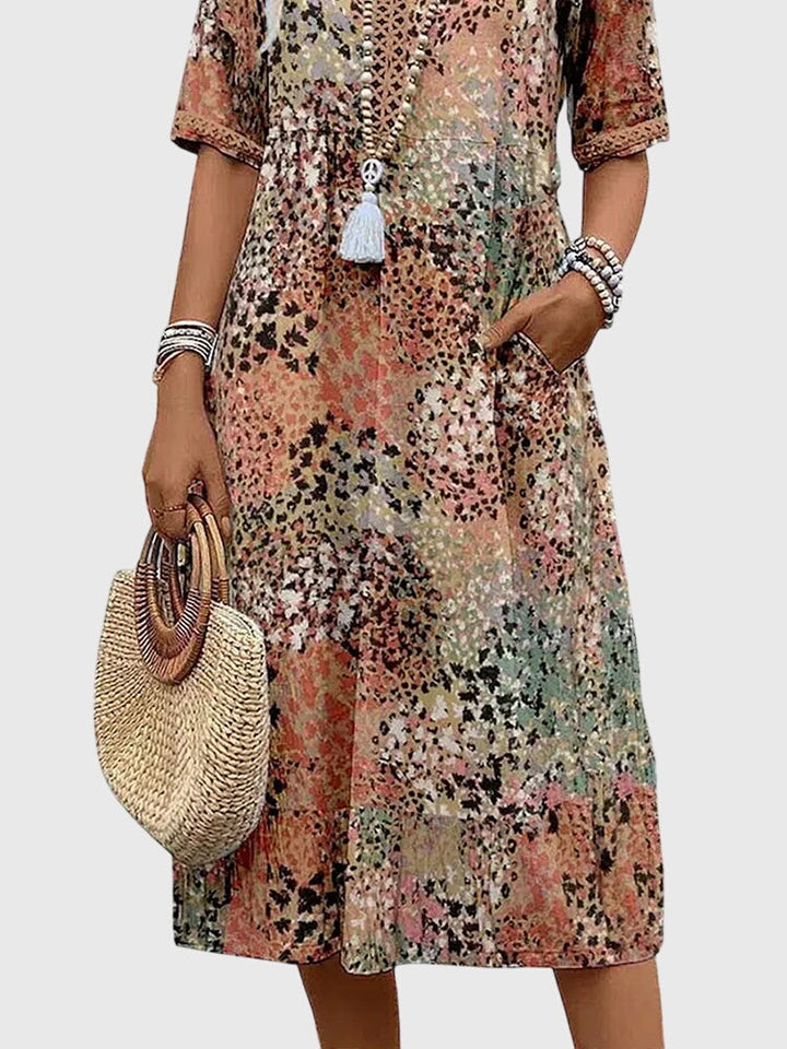 June | Elegant Floral Midi Dress