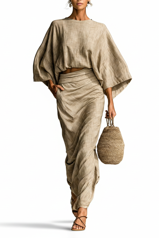 Elegant Soft Set with Long Skirt