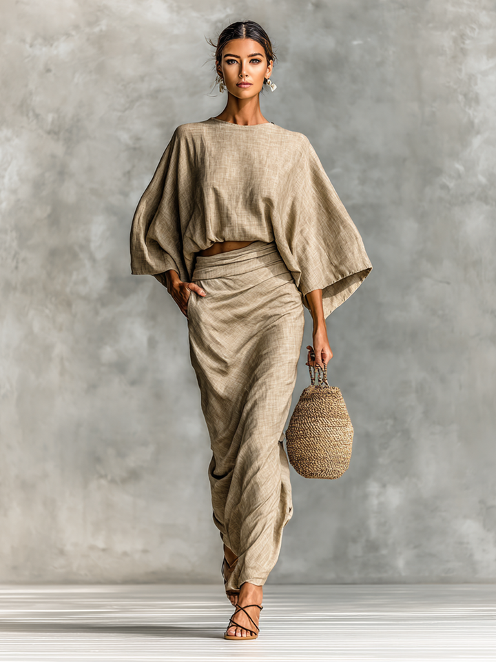 Elegant Soft Set with Long Skirt