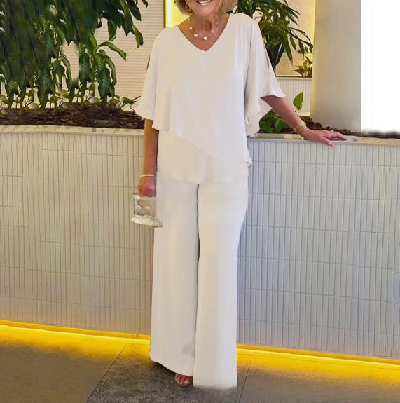 Martha | Two-Piece Set with Wide Leg Trousers