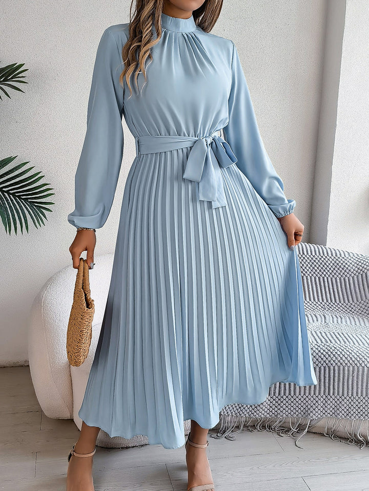 Priscilla | Pleated Belted Maxi Dress