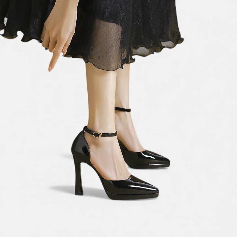 Evette Leather Heels