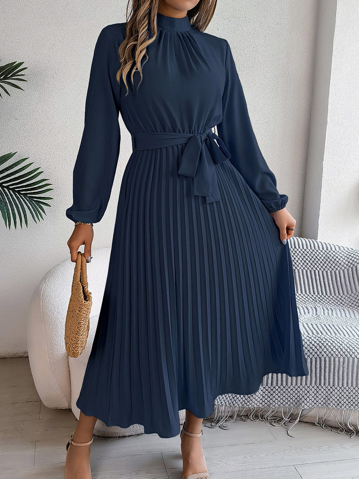 Priscilla | Pleated Belted Maxi Dress