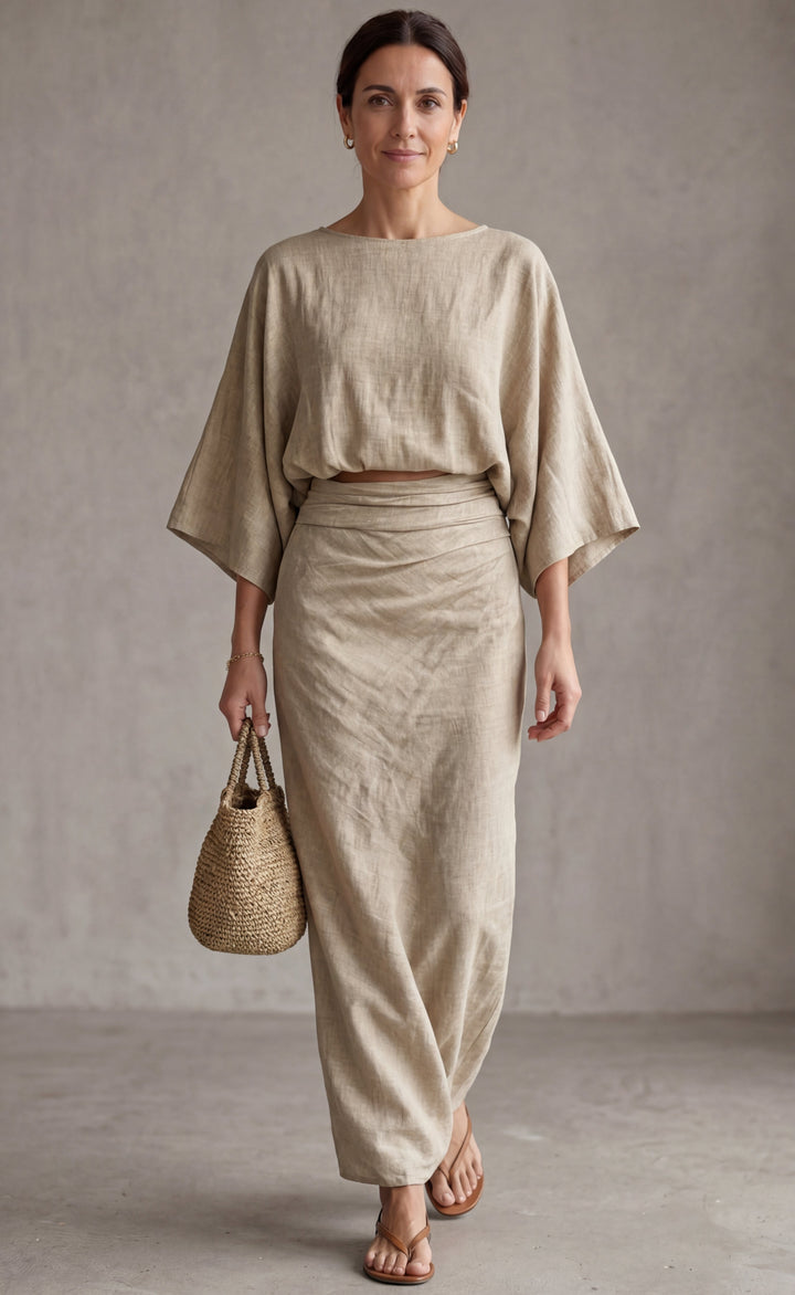 Elegant Soft Set with Long Skirt