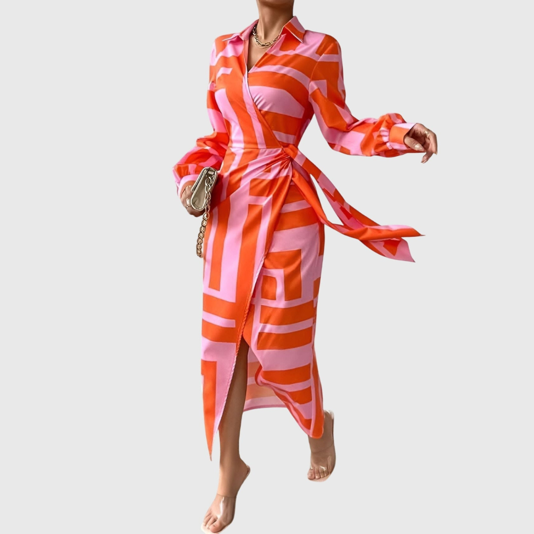 June | Elegant Wrap Dress with Print