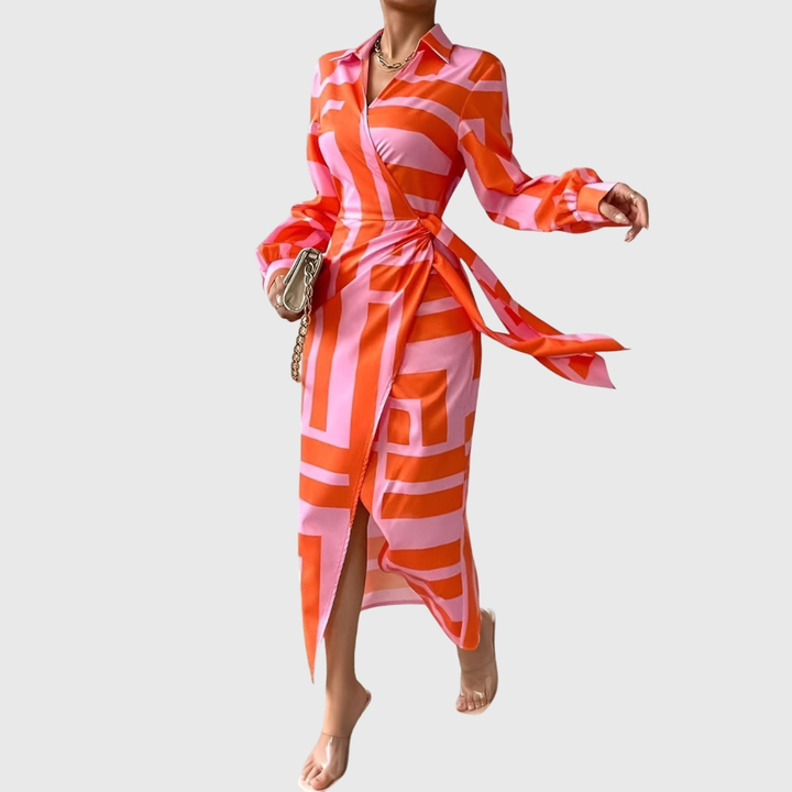 June | Elegant Wrap Dress with Print