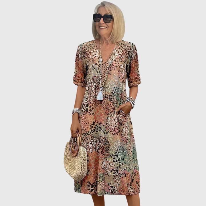 June | Elegant Floral Midi Dress