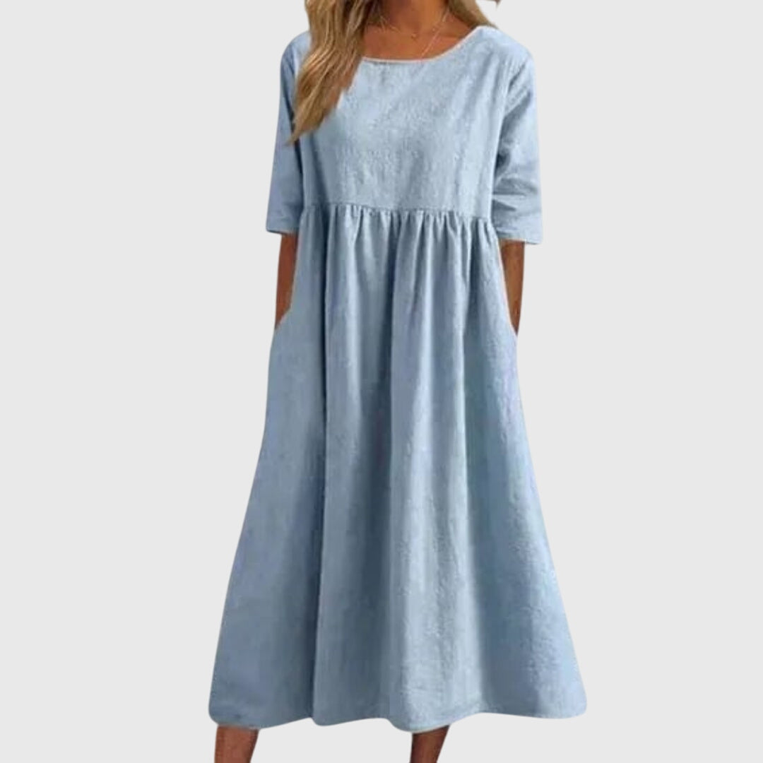June | Elegant Short-Sleeved Dress