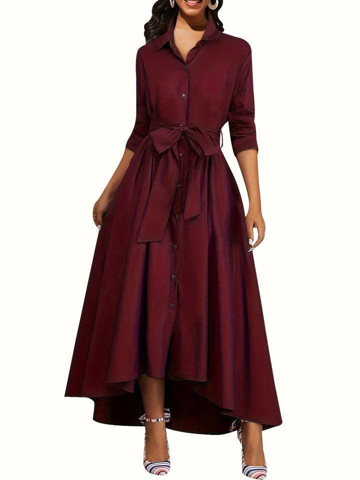 Marianne | Holiday Perfect Button-Front Maxi Dress