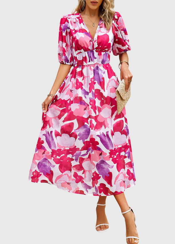 Sadie | Flattering Floral Midi Dress