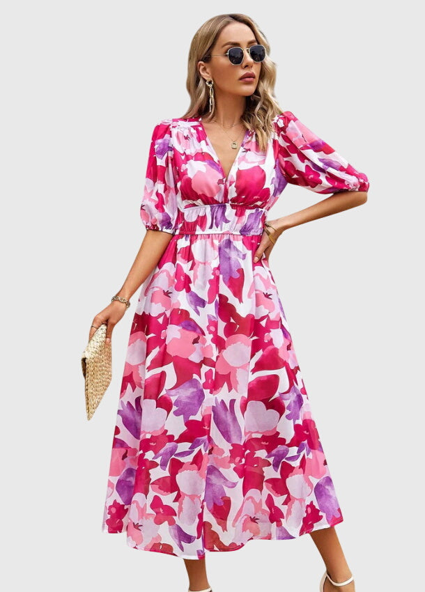 Sadie | Flattering Floral Midi Dress