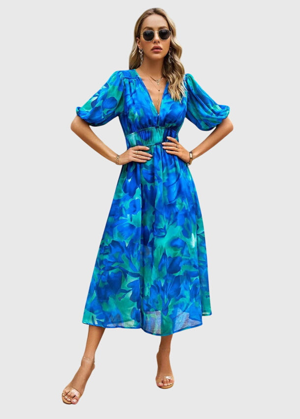 Sadie | Flattering Floral Midi Dress