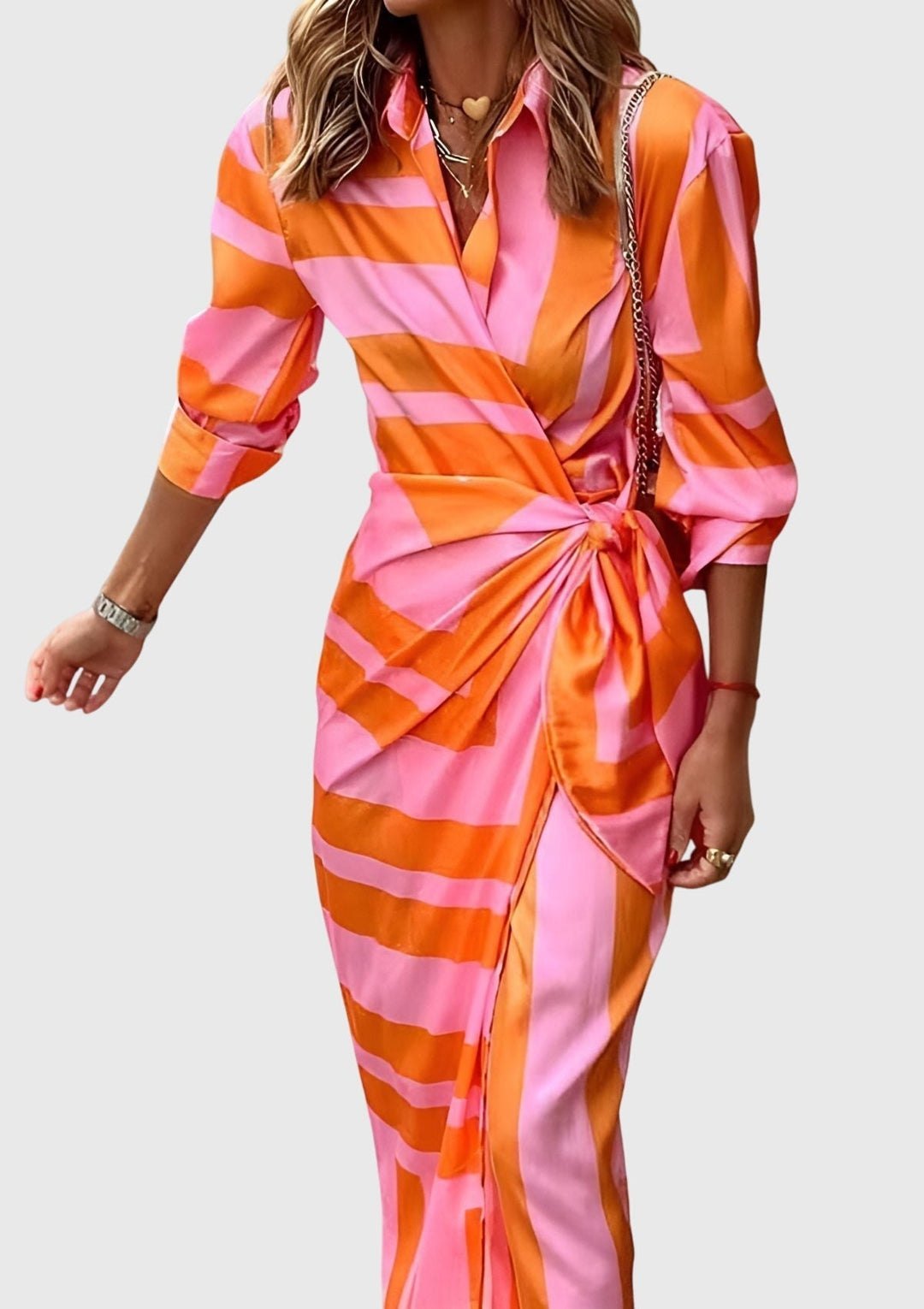 June | Elegant Wrap Dress with Print