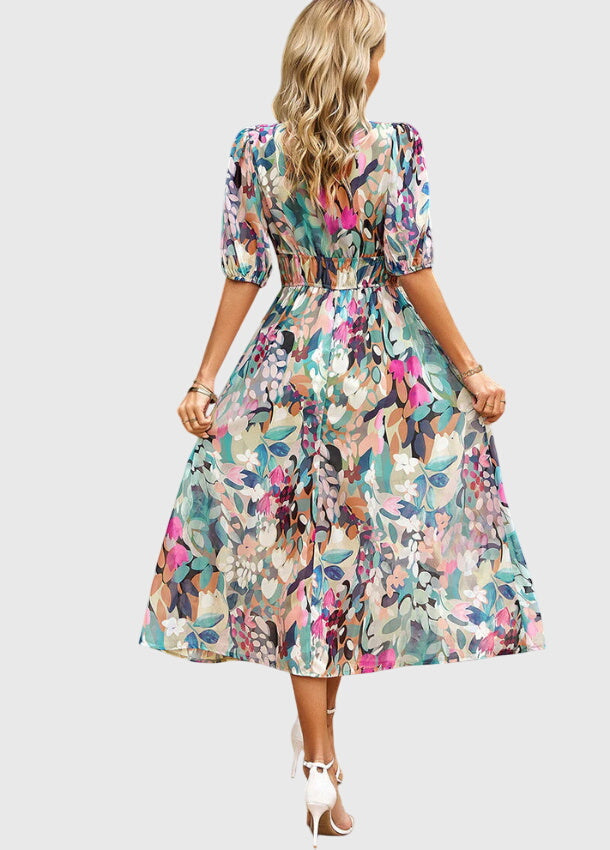 Sadie | Flattering Floral Midi Dress