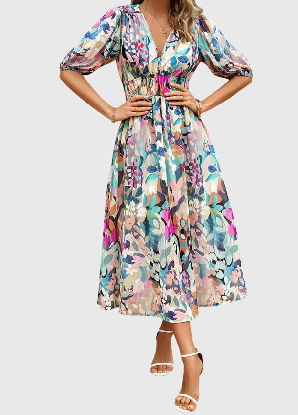 Sadie | Flattering Floral Midi Dress