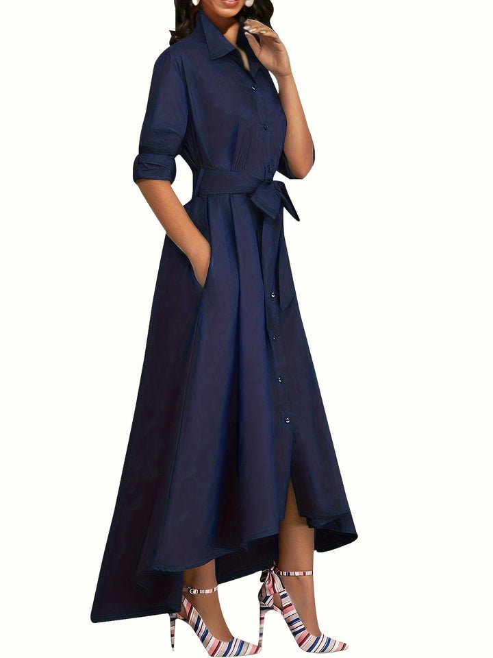 Marianne | Holiday Perfect Button-Front Maxi Dress