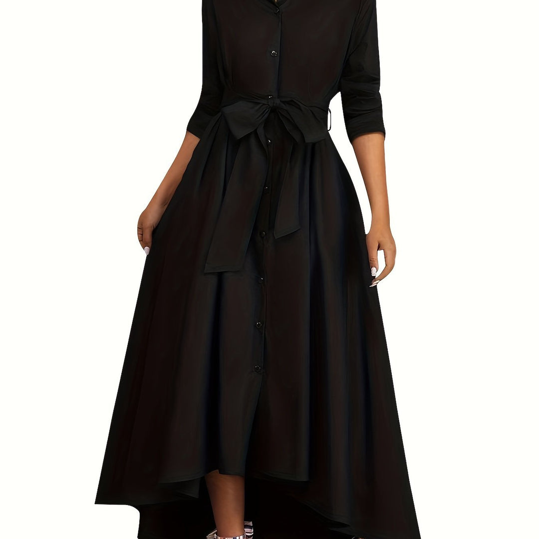 Marianne | Holiday Perfect Button-Front Maxi Dress