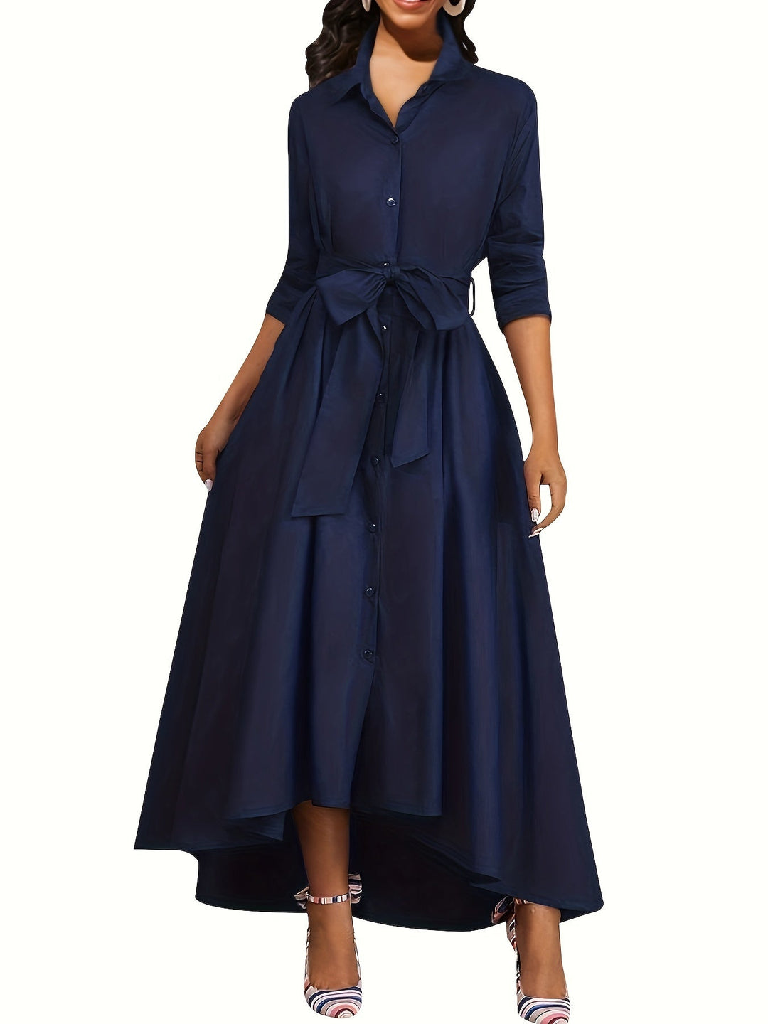 Marianne | Holiday Perfect Button-Front Maxi Dress