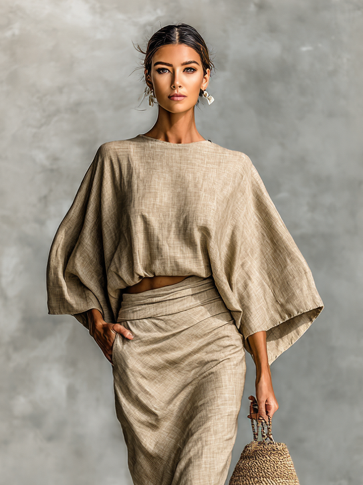 Elegant Soft Set with Long Skirt