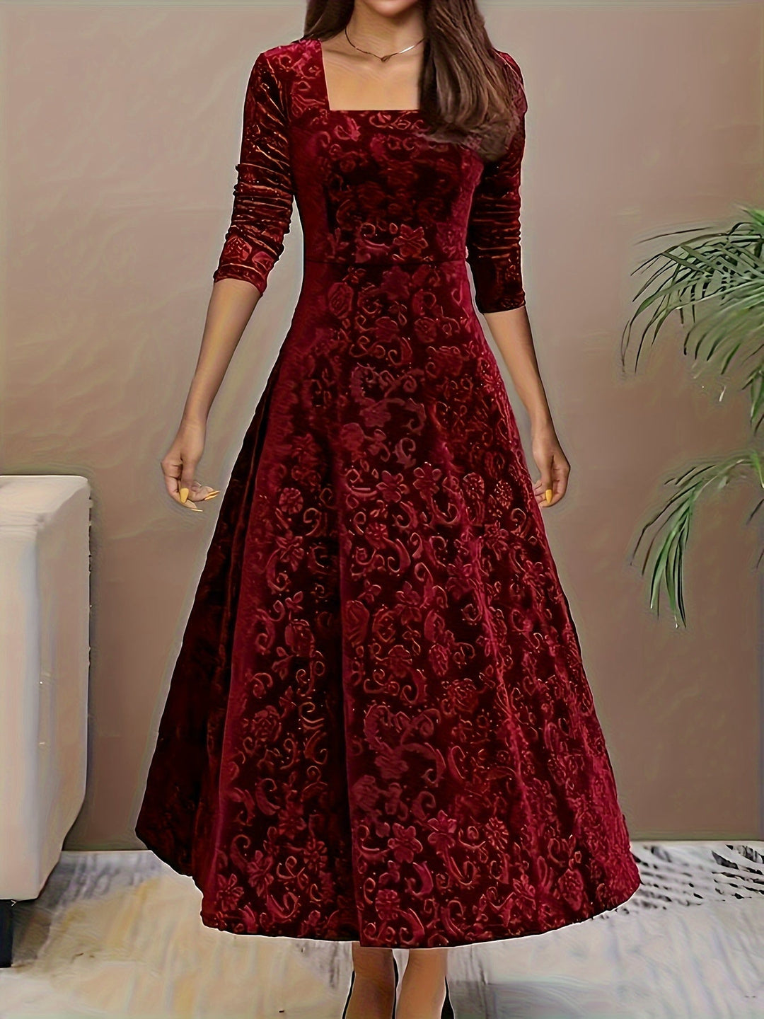 Dorothy | Elegant Patterned Maxi Dress