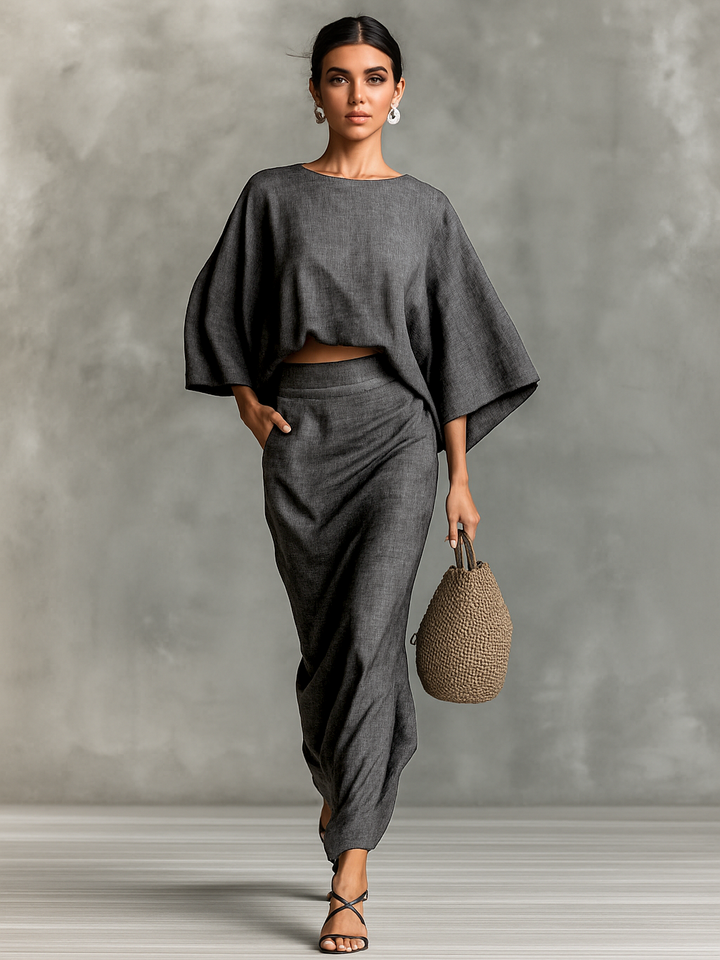 Elegant Soft Set with Long Skirt