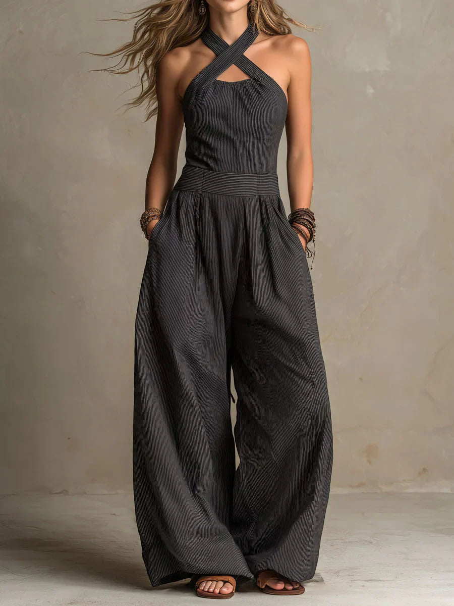 Vivienne | Soft, lightweight jumpsuit with an elegant crossover neckline