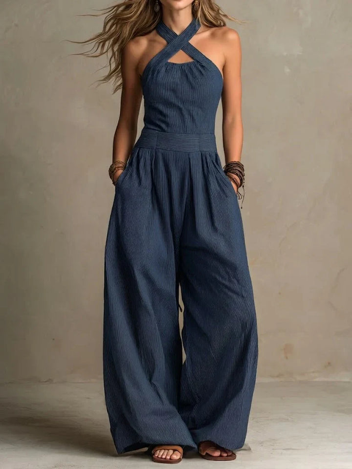 Vivienne | Soft, lightweight jumpsuit with an elegant crossover neckline